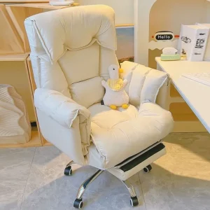 Comfortable Lazy Sofa Chair for Home Use, Reclining Office Computer Chair with Footrest, E-sports Chair for Bedroom Desk