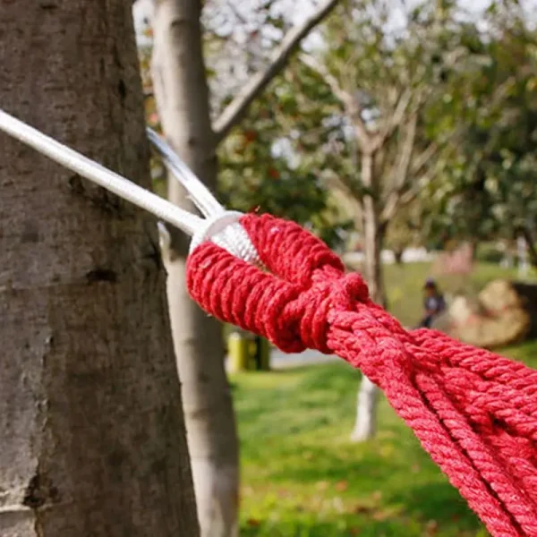Single Wide Thick Canvas Hammock Outdoor Camping Backpackaging Leisure Swing Portable Hanging Bed Sleeping Swing Hammock - Image 5