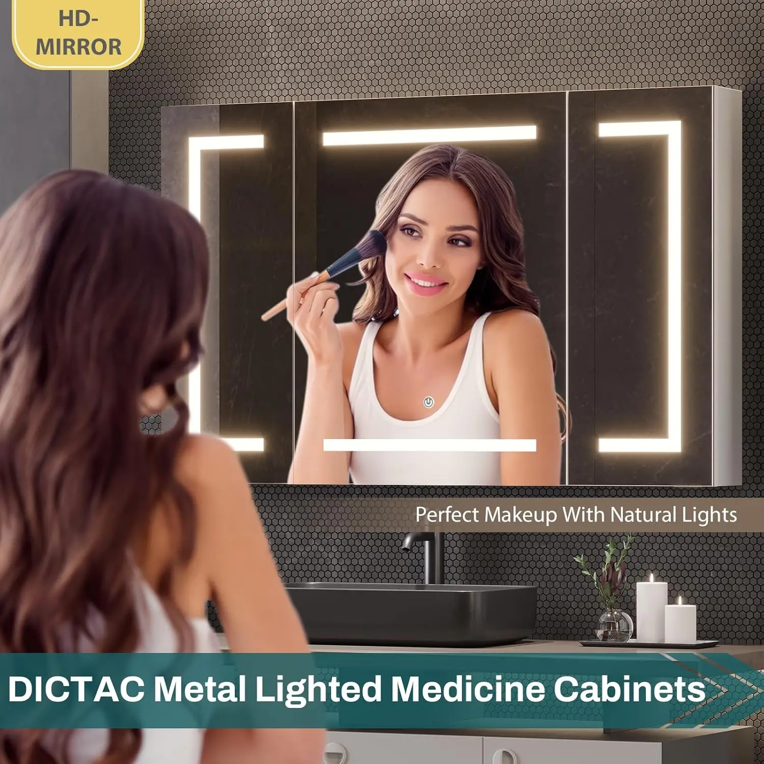 Medicine Cabinets with Mirrors and Led Lights 39.4''x23.6'' Wall Bathroom Mirror with Storage and Charging Station Wall Mounted - Image 4