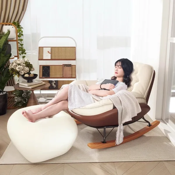 Living Room Lazy Sofa Rocking Chair Can Lie Down or Sleep in Bedroom Single Lounge Chair Home Balcony Leisure Chair Tatami Chair - Image 2